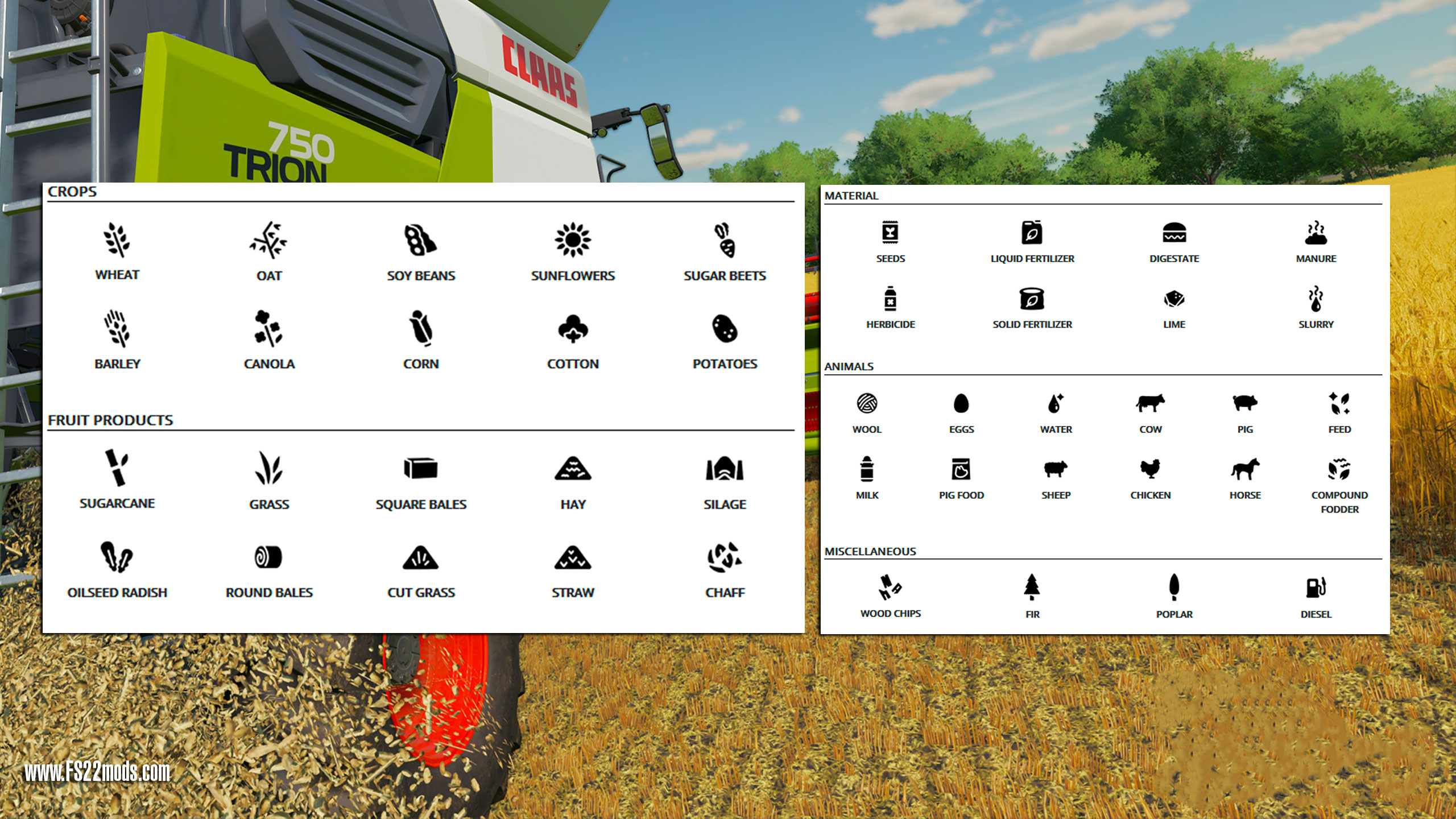 Weizen, Gerste und Hafer im Landwirtschafts-Simulator 22 