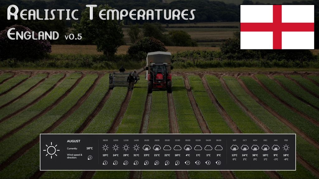 Realistische Temperaturen - England BETA 2 v0.5.0.0 | FS25 Mod | FS22 Mod