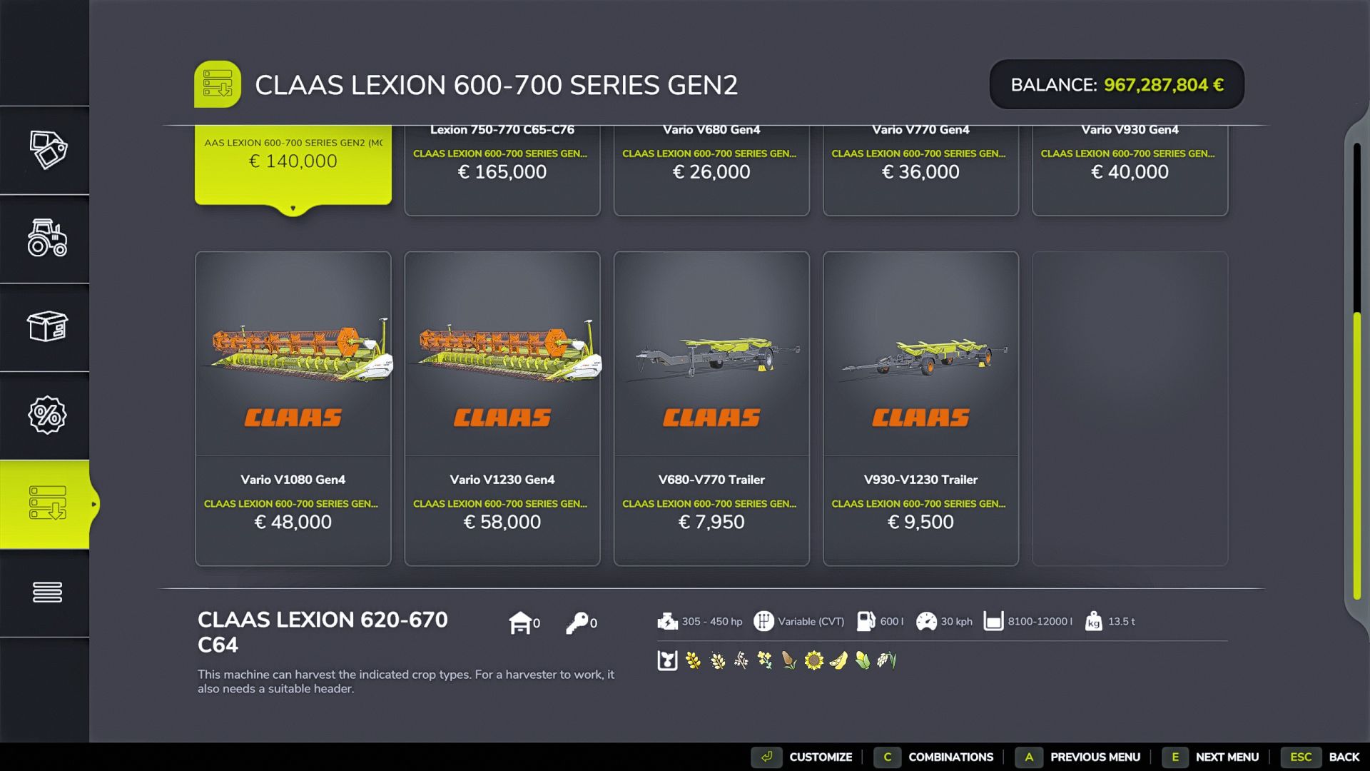 CLAAS Lexion 600/700 GEN 2 V1.0.0.0