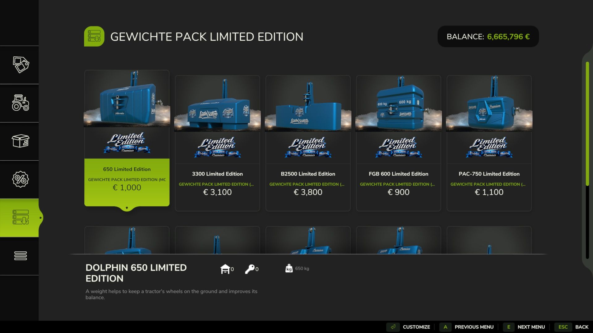 Gewichtspaket Limited Edition V1.0.0.1